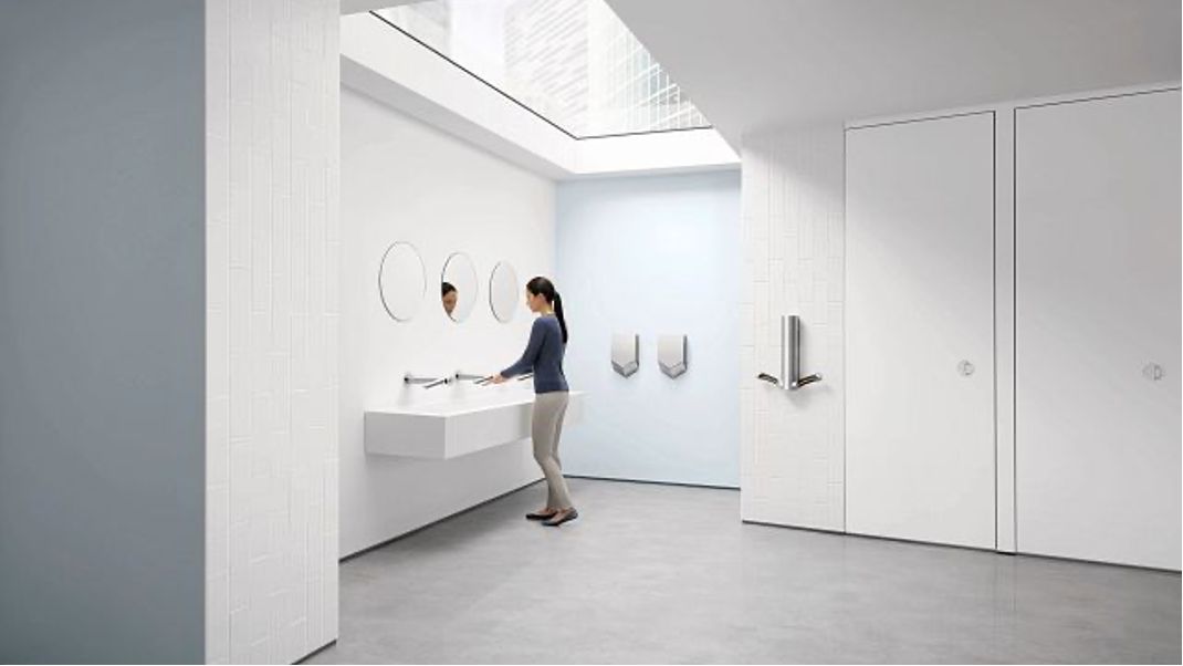 Dyson Airblade in a bathroom