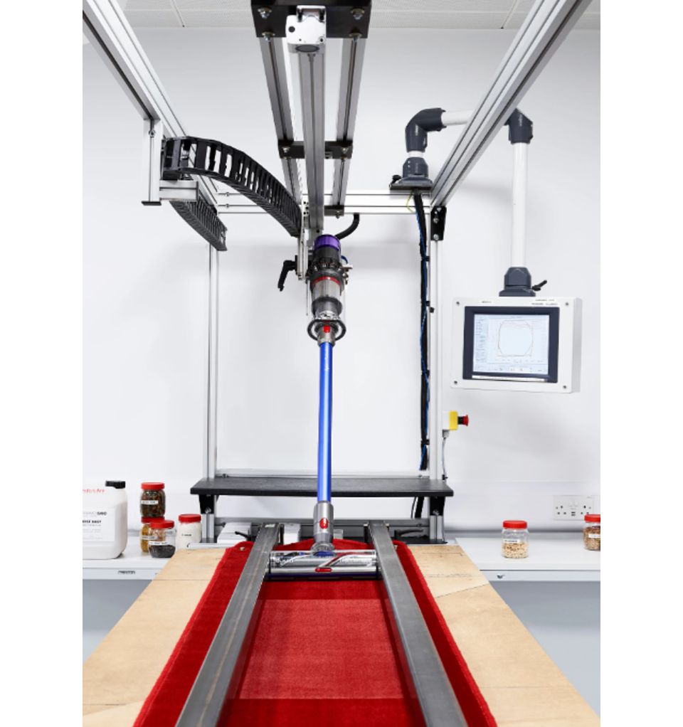 A Dyson V11 vacuum cleaner being used in the pick-up lab.