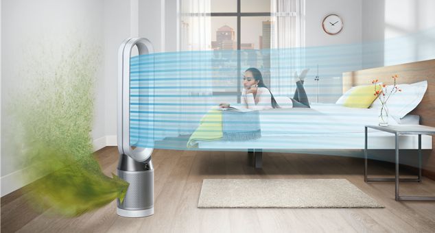Dyson purfier cleaning air in room