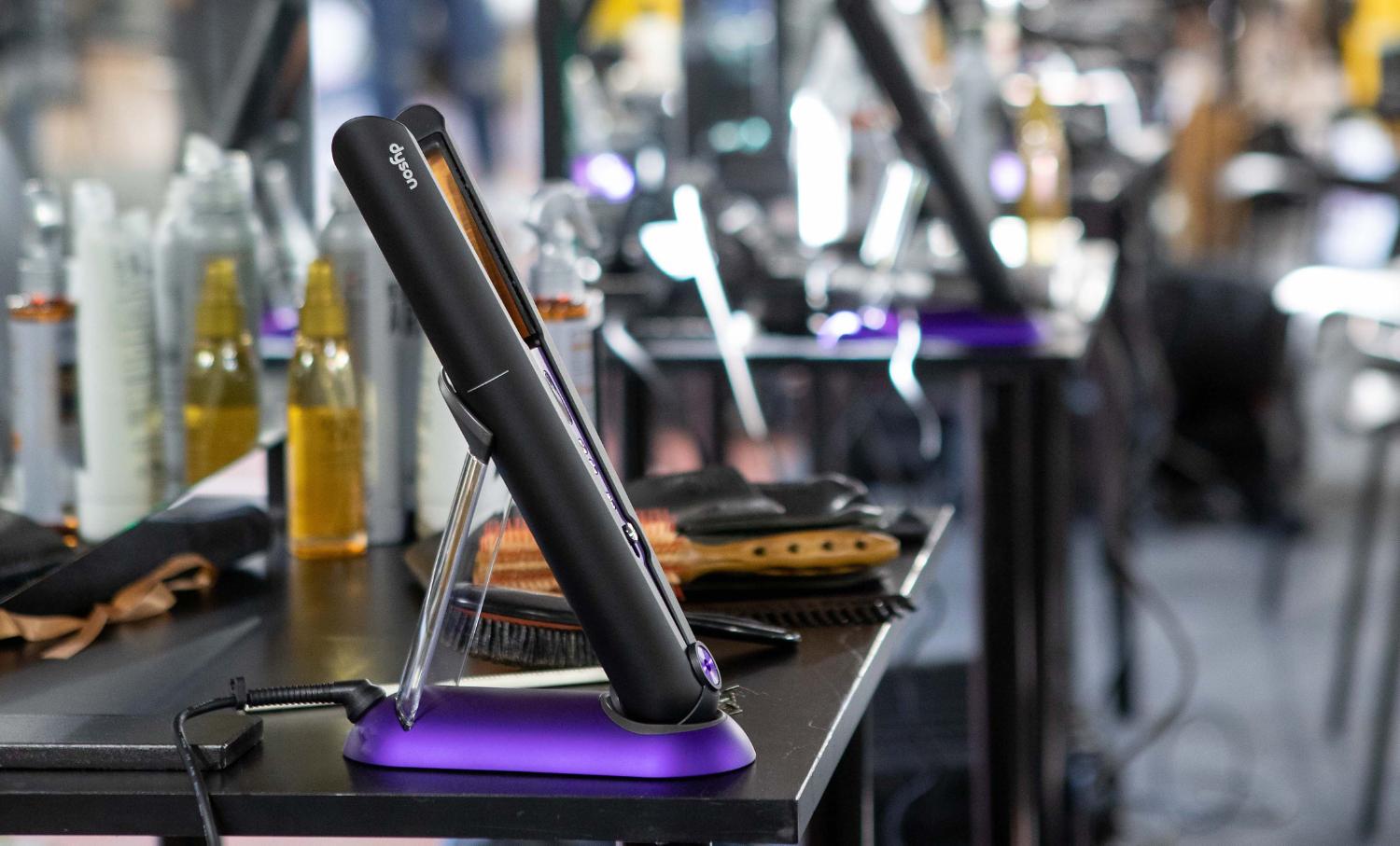 The Dyson Corrale straightener being used at New York Fashion Week.
