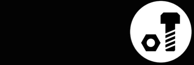 أيقونة بالأبيض والأسود للجوز والترباس.