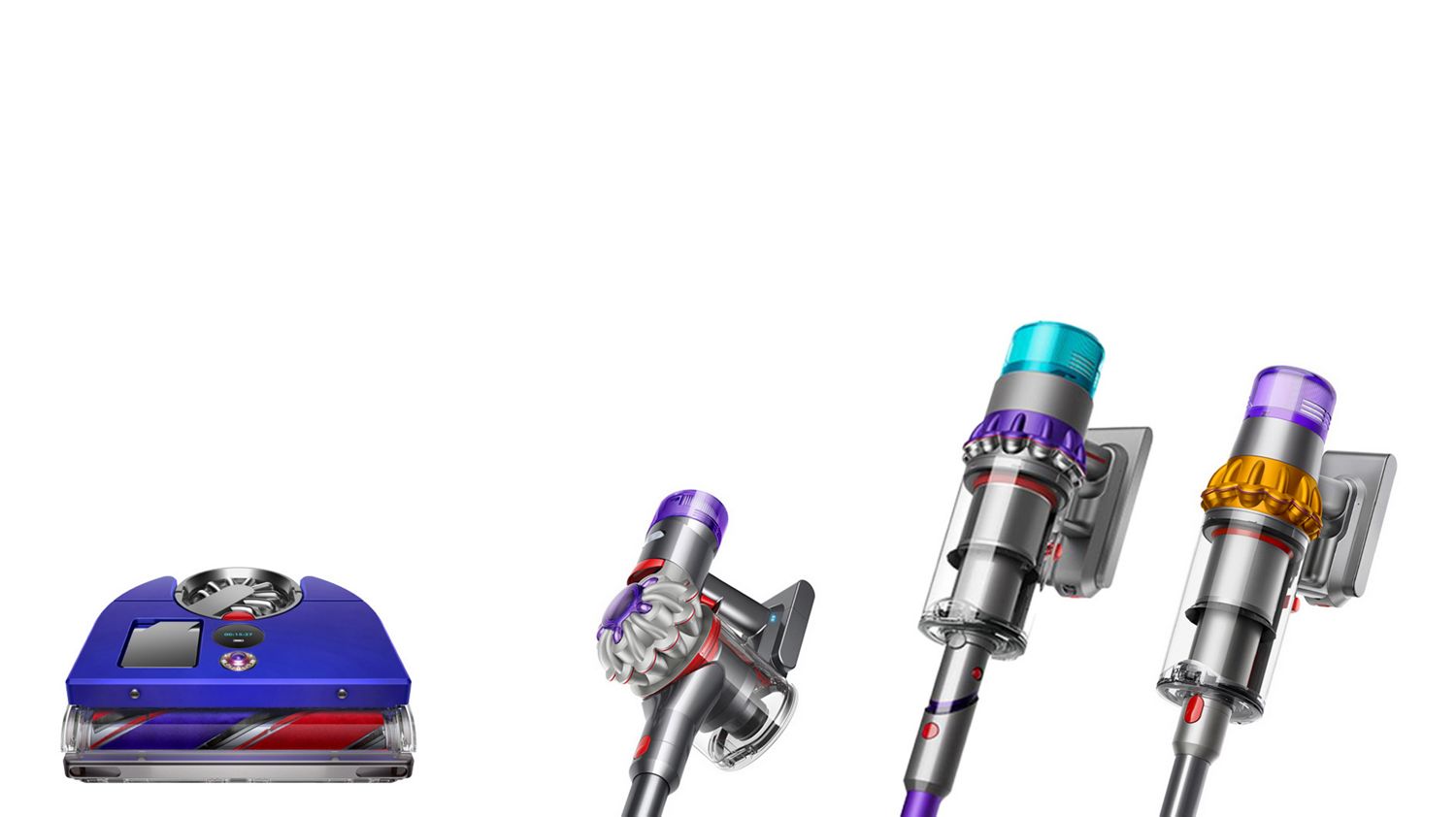 Disegno in sezione di un aspirapolvere a batteria Dyson