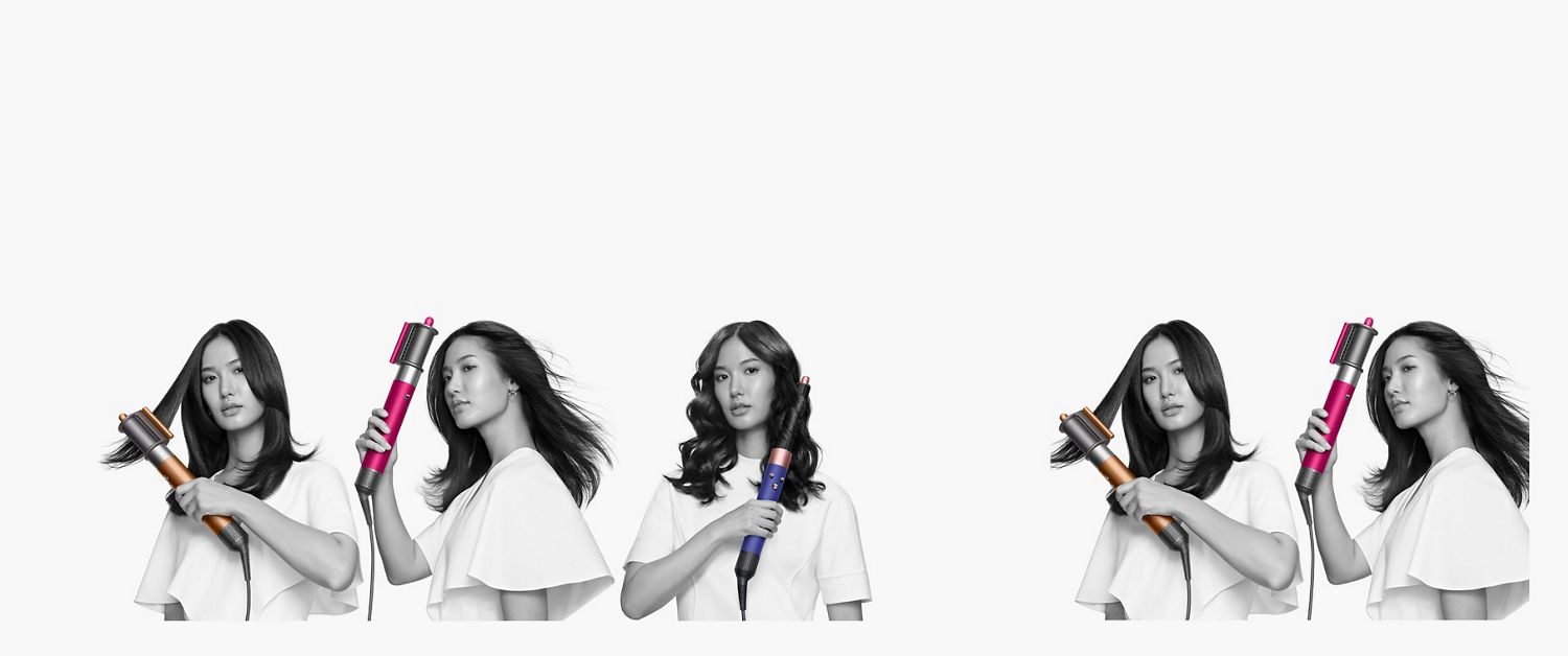 Model met Dyson Airwrap