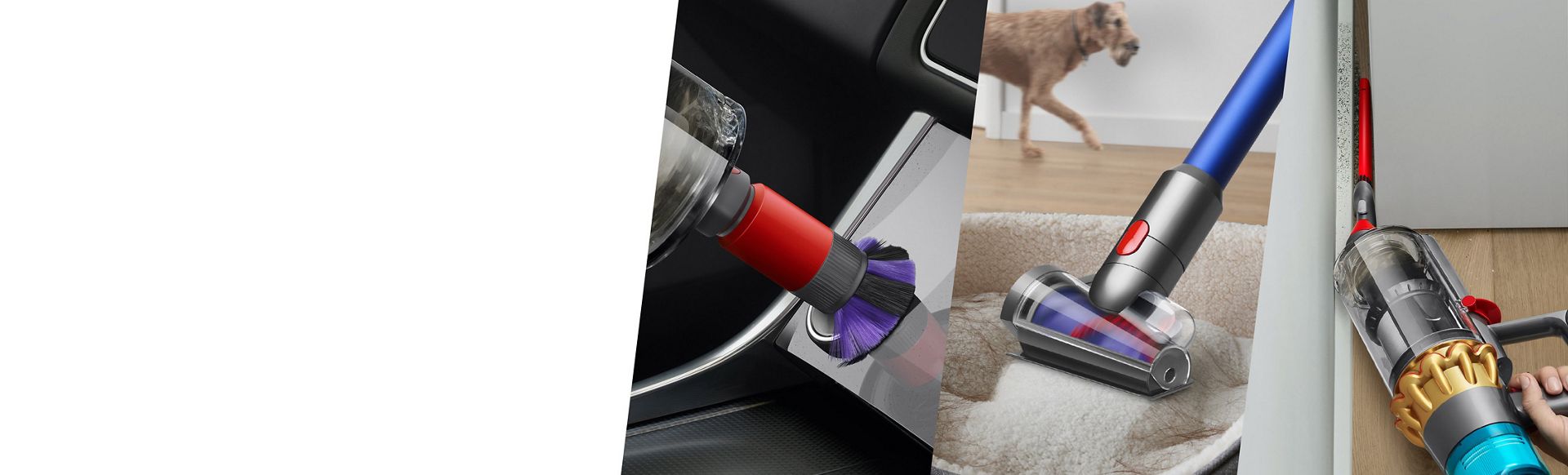 Dyson-Geräte reinigen Autos, Haustierbetten und enge Räume