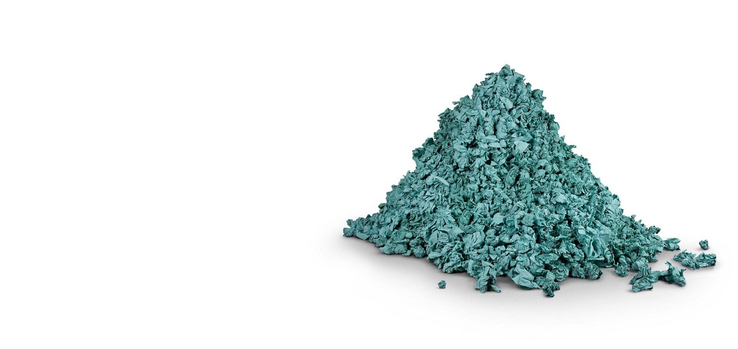 Pile of used single-use paper towels