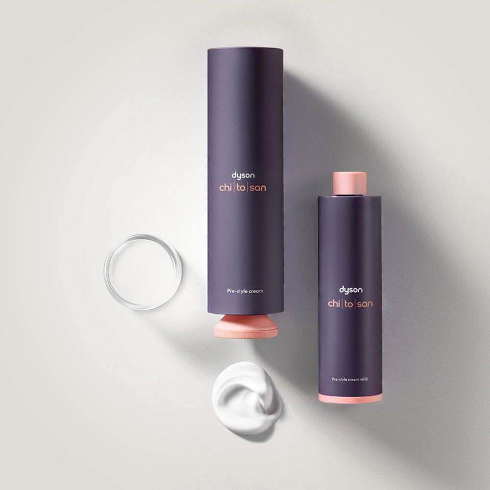 Dyson Chitosan Pre-style cream with refill.