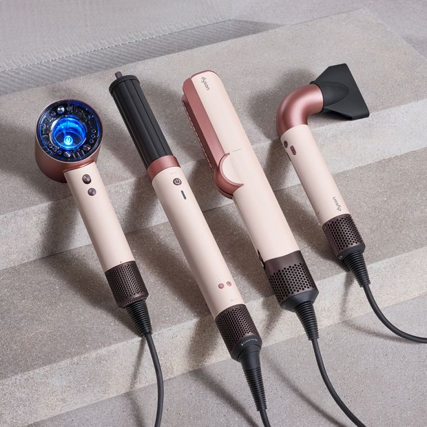 A range of Dyson hair care devices.