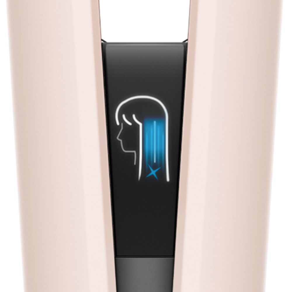  LCD screen showing hair with blue airflow.