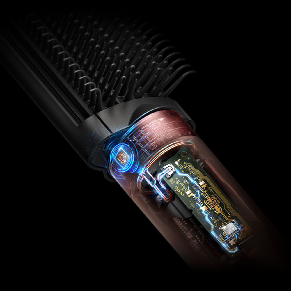 Cutaway graphic showing the technology within the Dyson Airwrap Co-anda2x multi-styler and dryer.