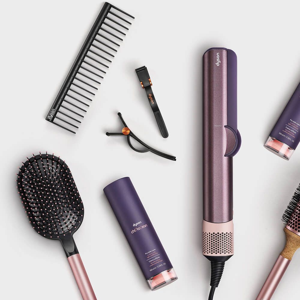 A range of Dyson Beauty devices, products and accessories.