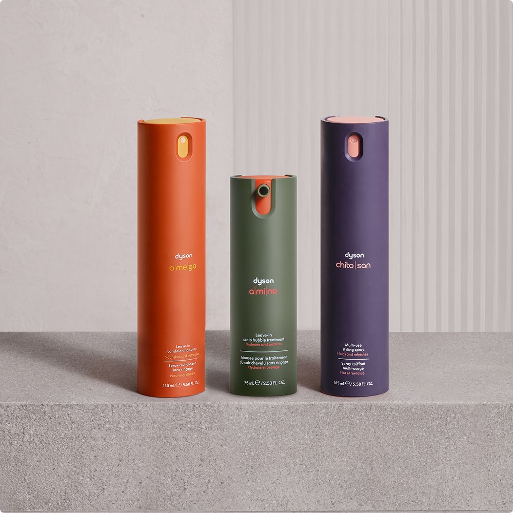 A range of Dyson Hair care products.