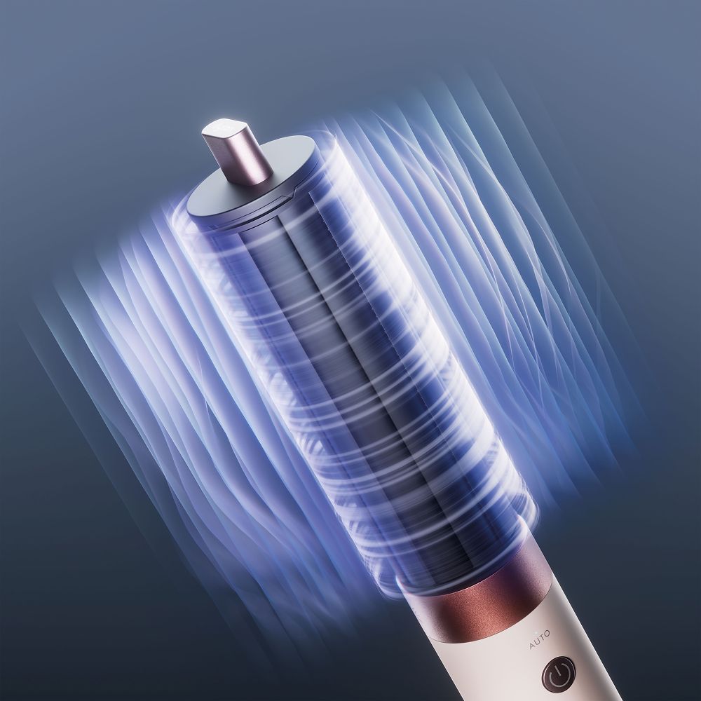 Graphics show the airflow around the Dyson Airwrap Co-anda2x multi-styler and dryer barrel.