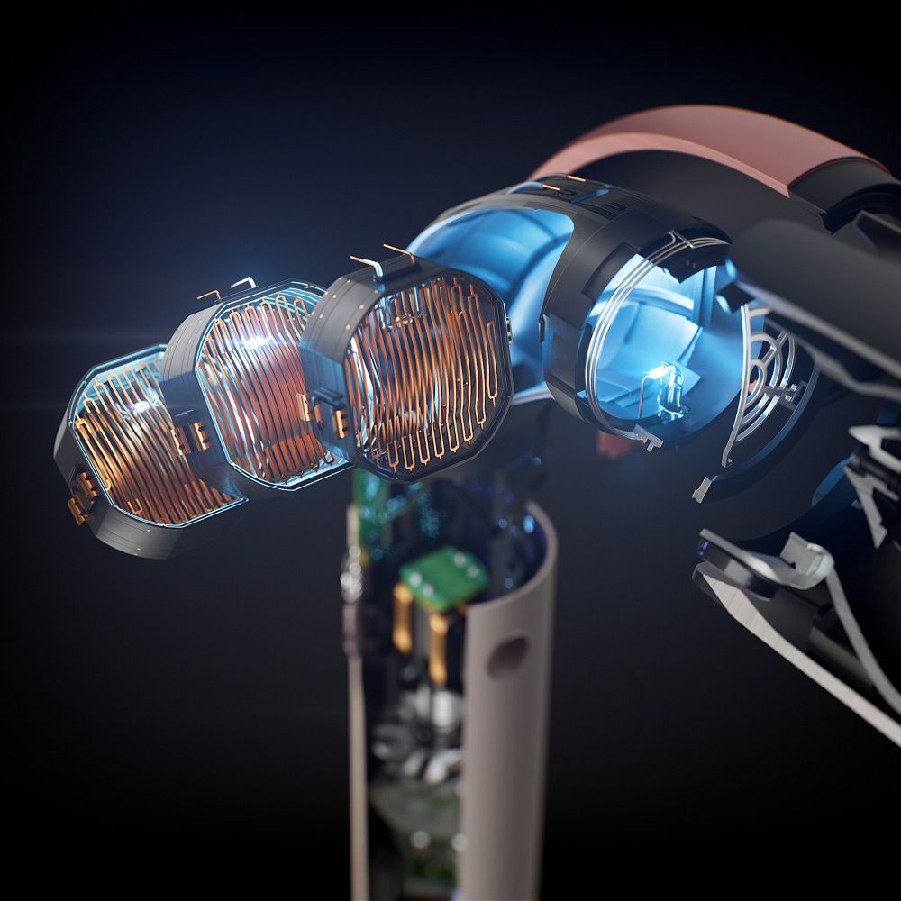 The technology inside the Dyson Supersonic r hair dryer.