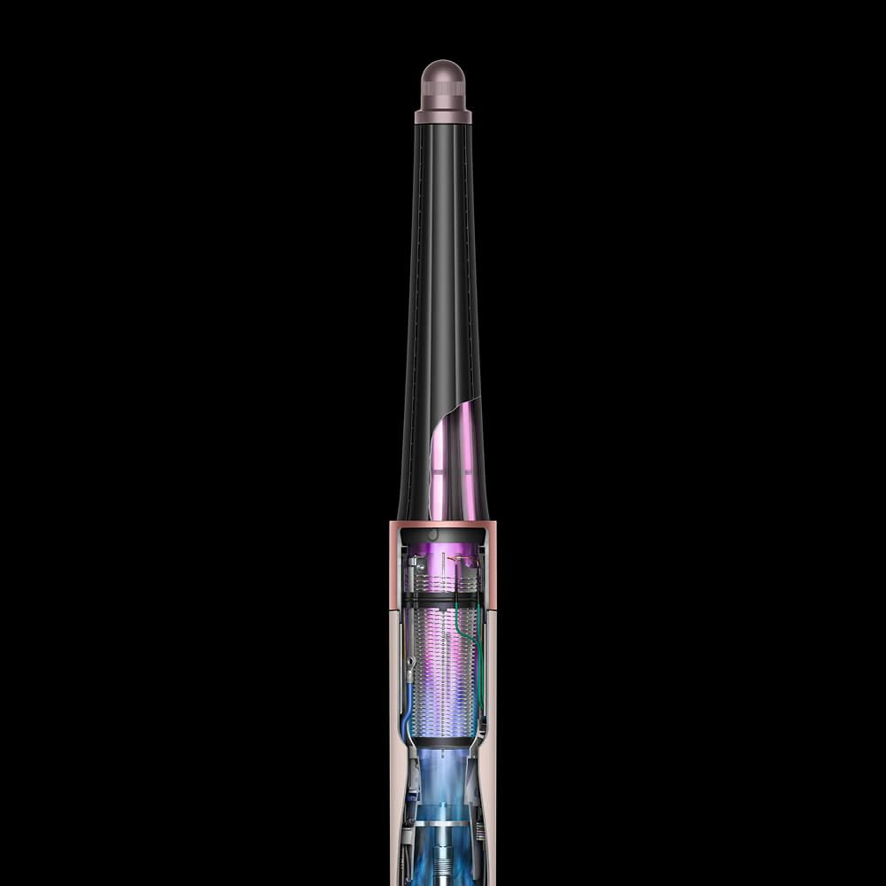 Cutaway graphics show the technology inside the Dyson Airwrap I.D. multi-styler and dryer.
