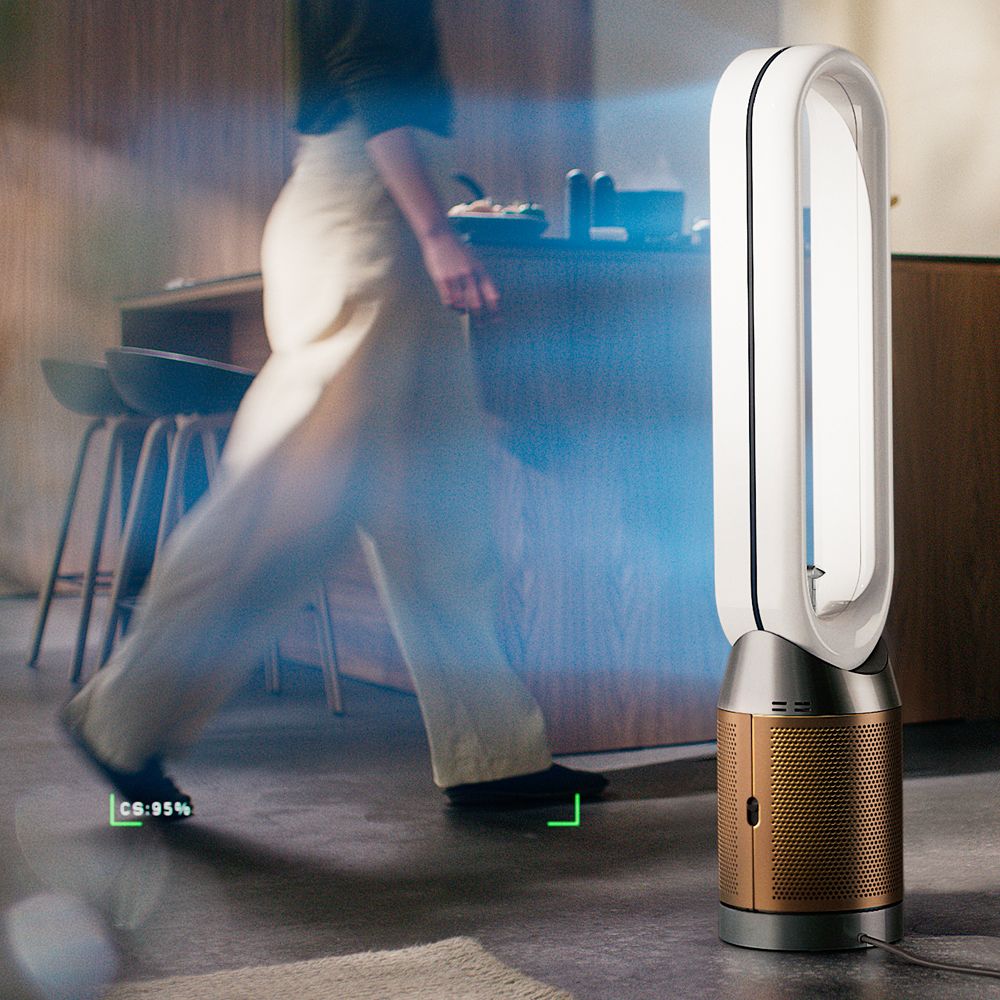 Dyson Find+Follow Purifier Cool fan projects cooling airflow.