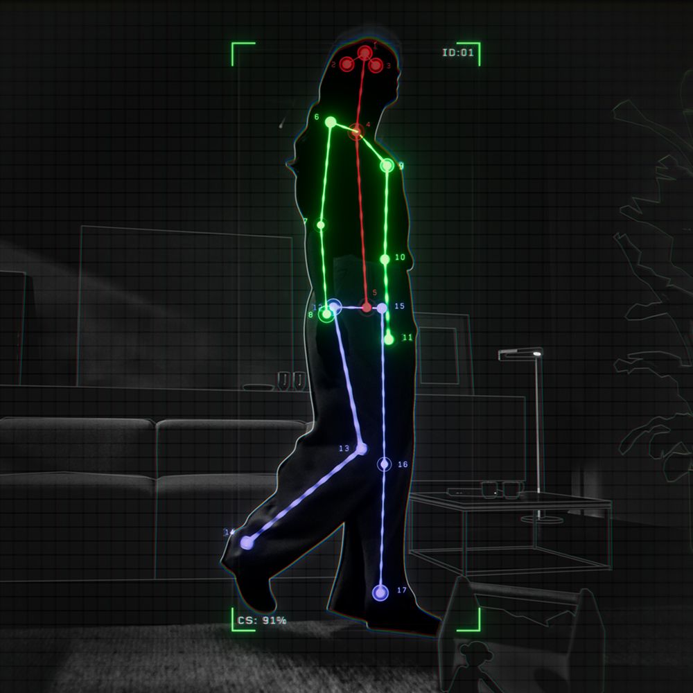 Representation of how the Dyson Find+Follow Purifier Cool fan recognises a human body shape.