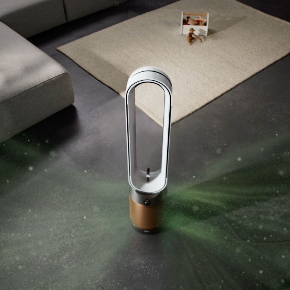 Dyson Find+Follow Purifier Cool fan traps pollutants.