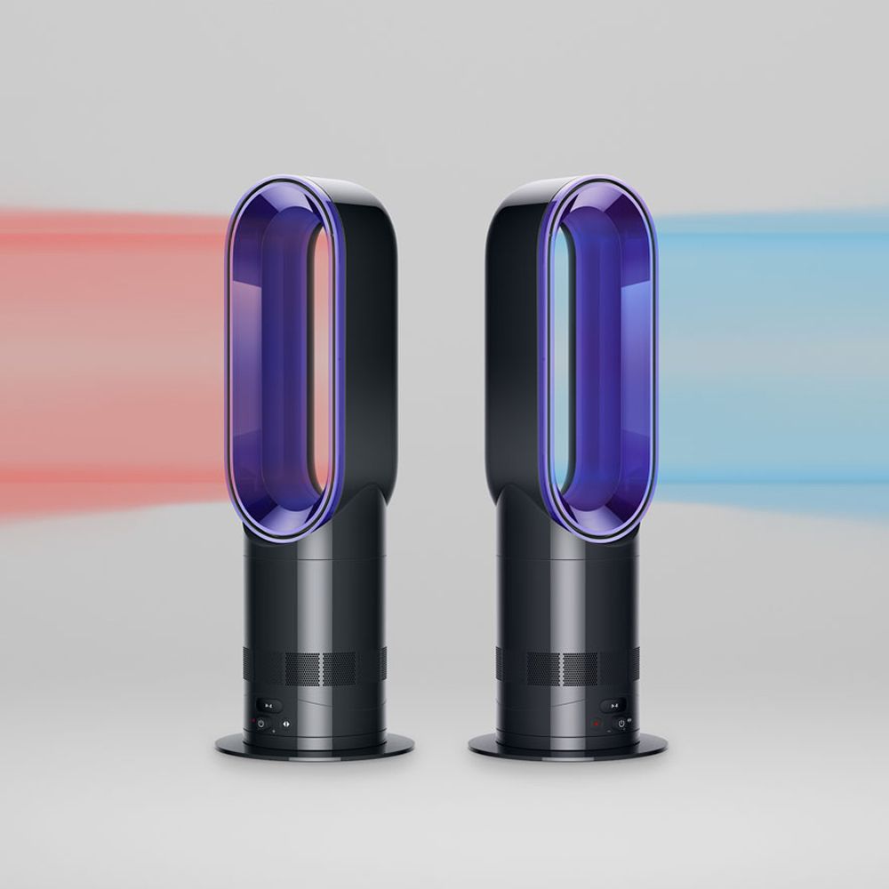 Dyson Hot+Cool HF1 Rapid React heater and cooling fan in both heating and cooling mode.