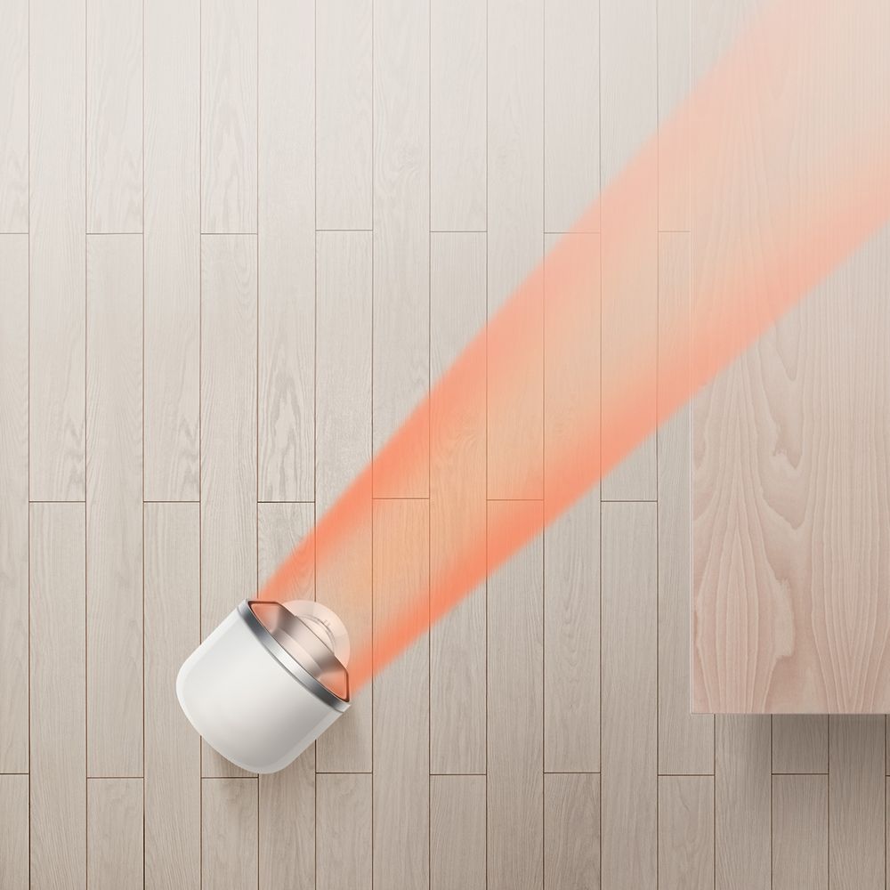 Dyson Hot+Cool HF1 Remote Link Pre-heat heater and cooling fan projects heated airflow in a room.