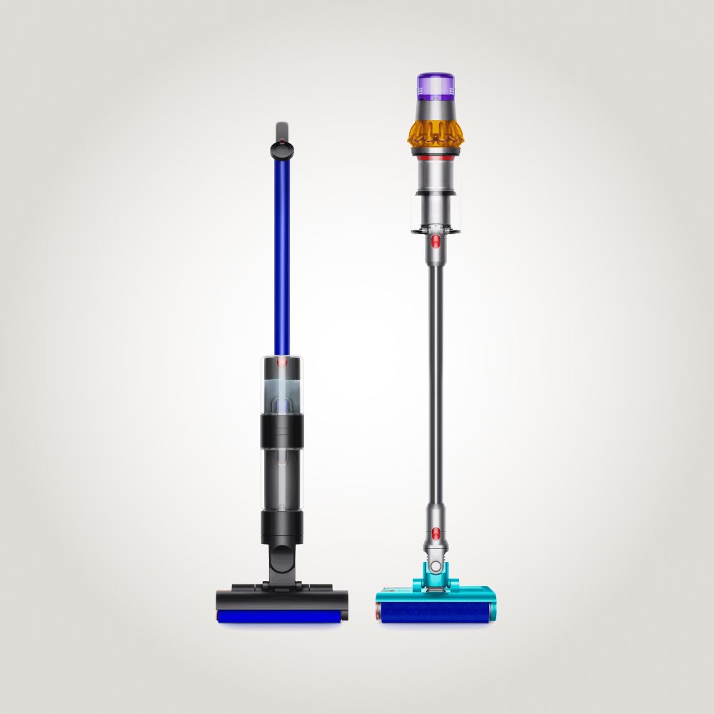 A range of Dyson Floorcare machines.