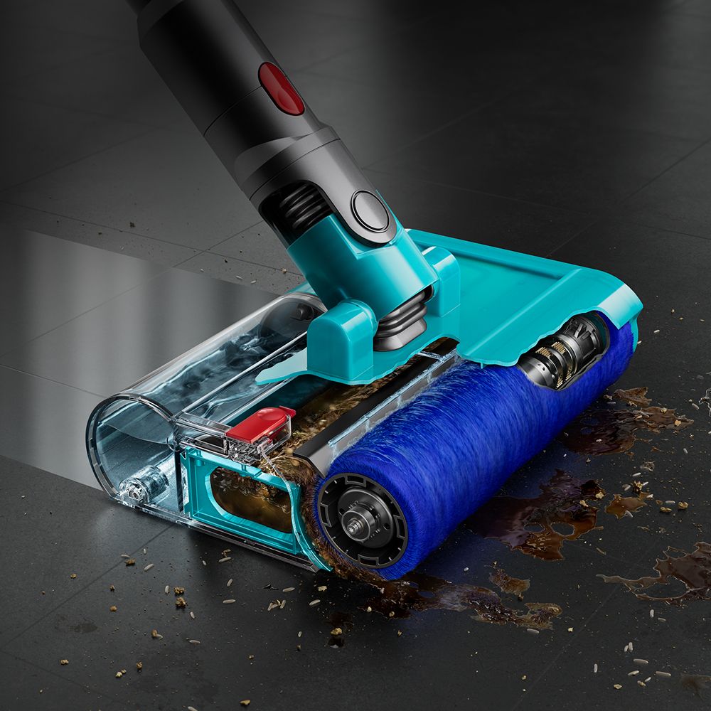 The Submarine wet cleaner head used to clean a hard floor.