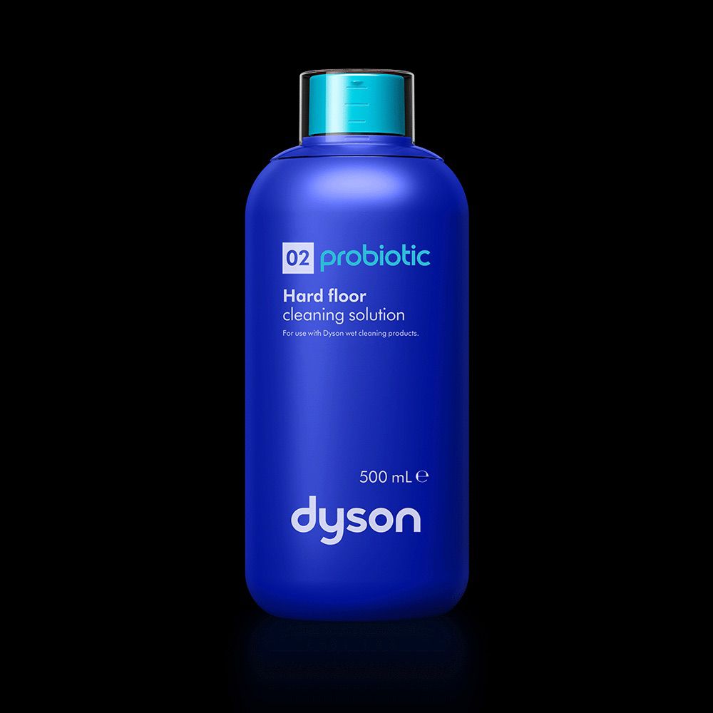 Une bouteille de solution nettoyante pour sols durs Dyson.