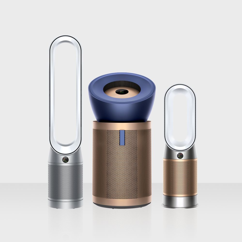  A range of Dyson purifiers, fans and humidifiers.