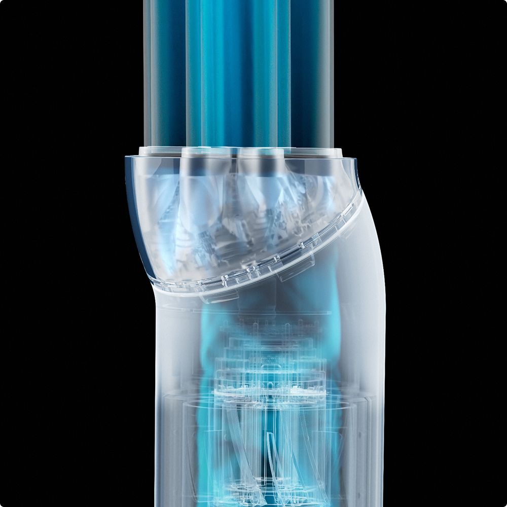 The nozzle of the HushJet Mini Cool portable fan pointing upwards.