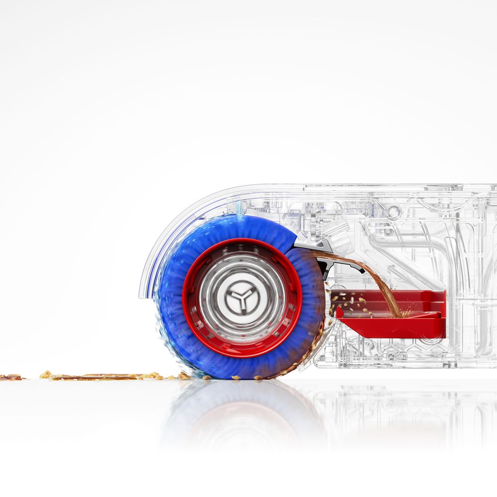 A cut out of the Dyson Clean+Wash Hygiene hard floor cleaner self-cleaning roller.