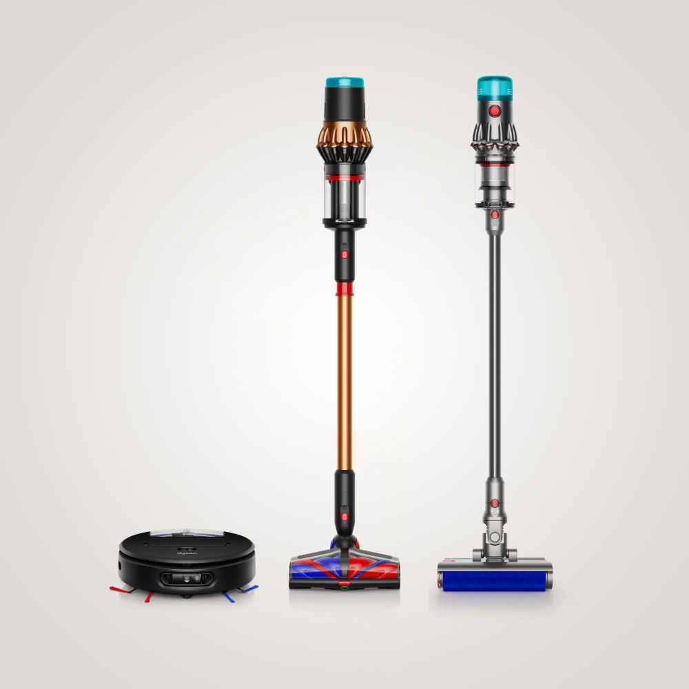 A range of Dyson floorcare machines 