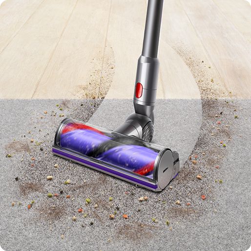 The Motorbar cleaner head cleans both hard and soft floors.