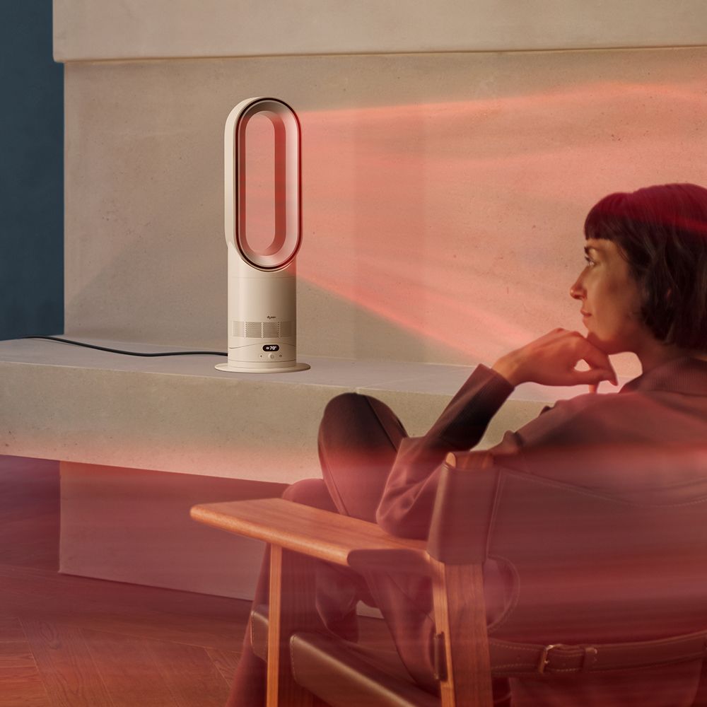 Dyson Cool CF1 fan on a desk.