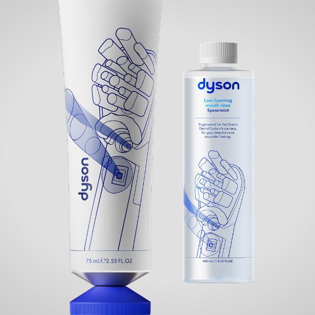 Dyson Toothpaste and mouth rinse.