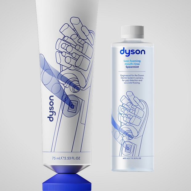 Dyson Toothpaste and mouth rinse.