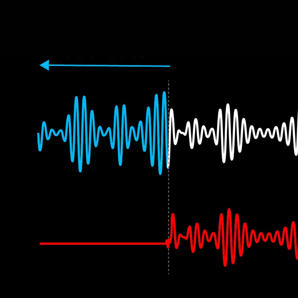 A graphic of two soundwaves, one larger than the other showing an expanded range.