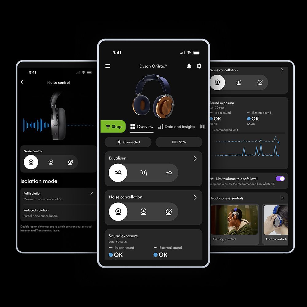 An image of the mydyson app ontrac home screen.