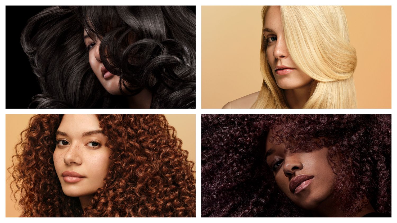 Models with different hair types style and smooth their hair with the Dyson Airwrap Co-anda2x multi-styler and Airstrait straightener.