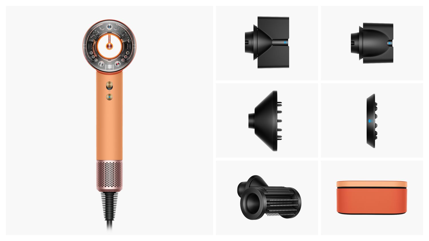 Sèche-cheveux Supersonic Nural détectant un embout.