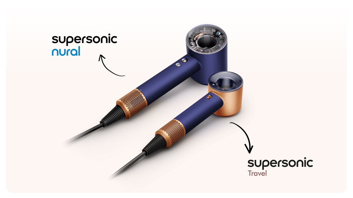 Dyson Supersonic™Travel ヘアドライヤーならコンパクトなので持ち運びに便利。