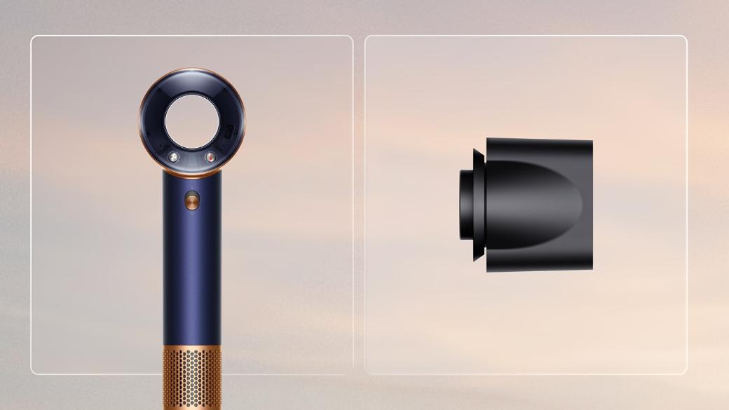Dyson Supersonic Travel hair dryer with a Smoothing nozzle.