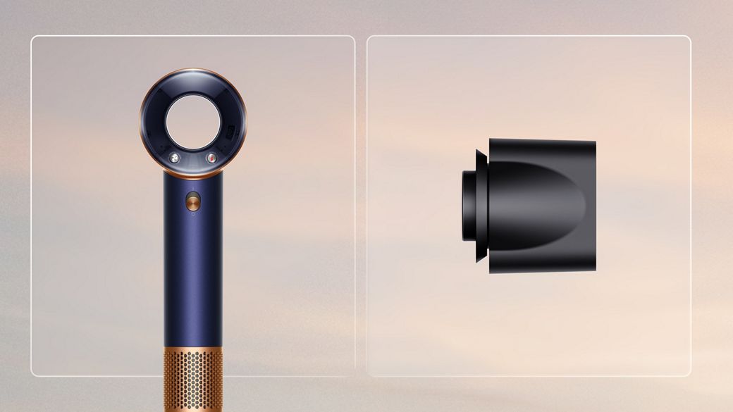 Dyson Supersonic Travel hair dryer with a Smoothing nozzle.