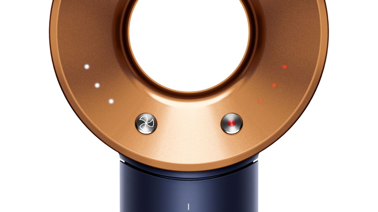 Close-up of the buttons on the rear of the Dyson Supersonic hair dryer.