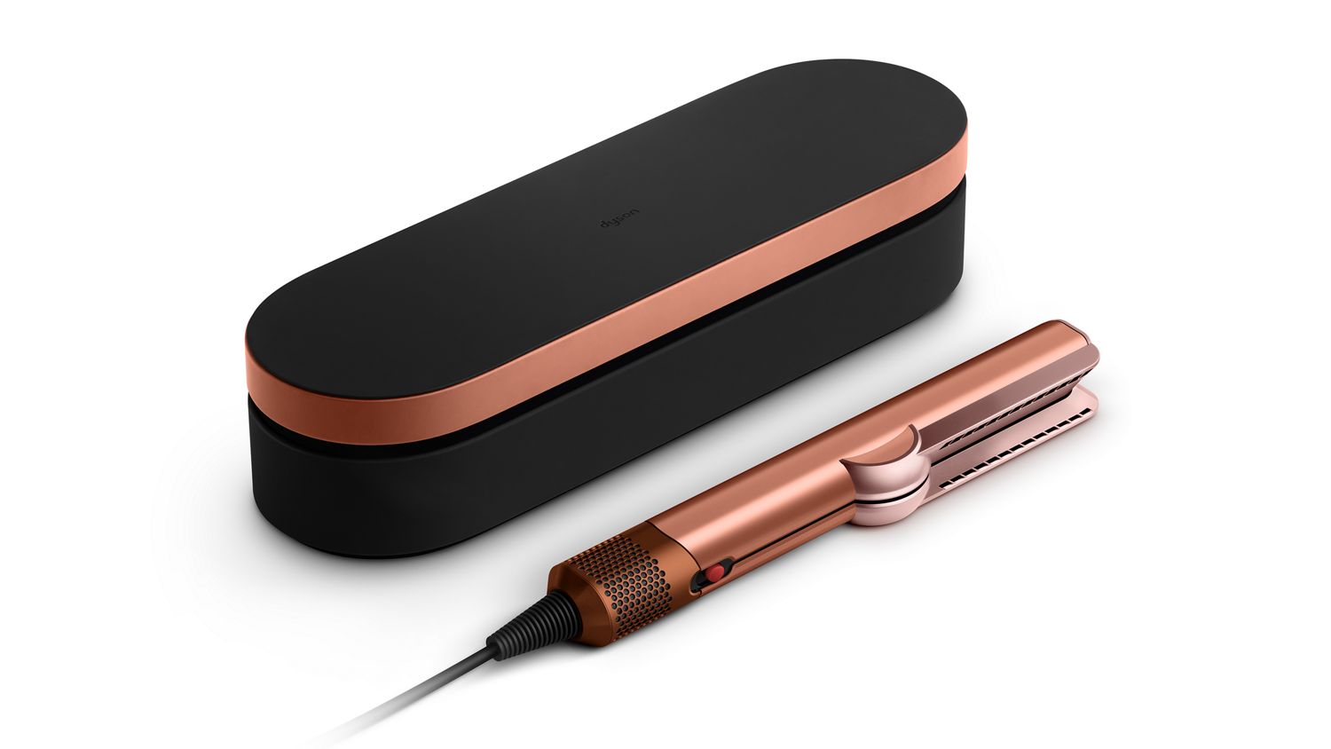 Dyson Airstrait displayed with Presentation case and Travel case.