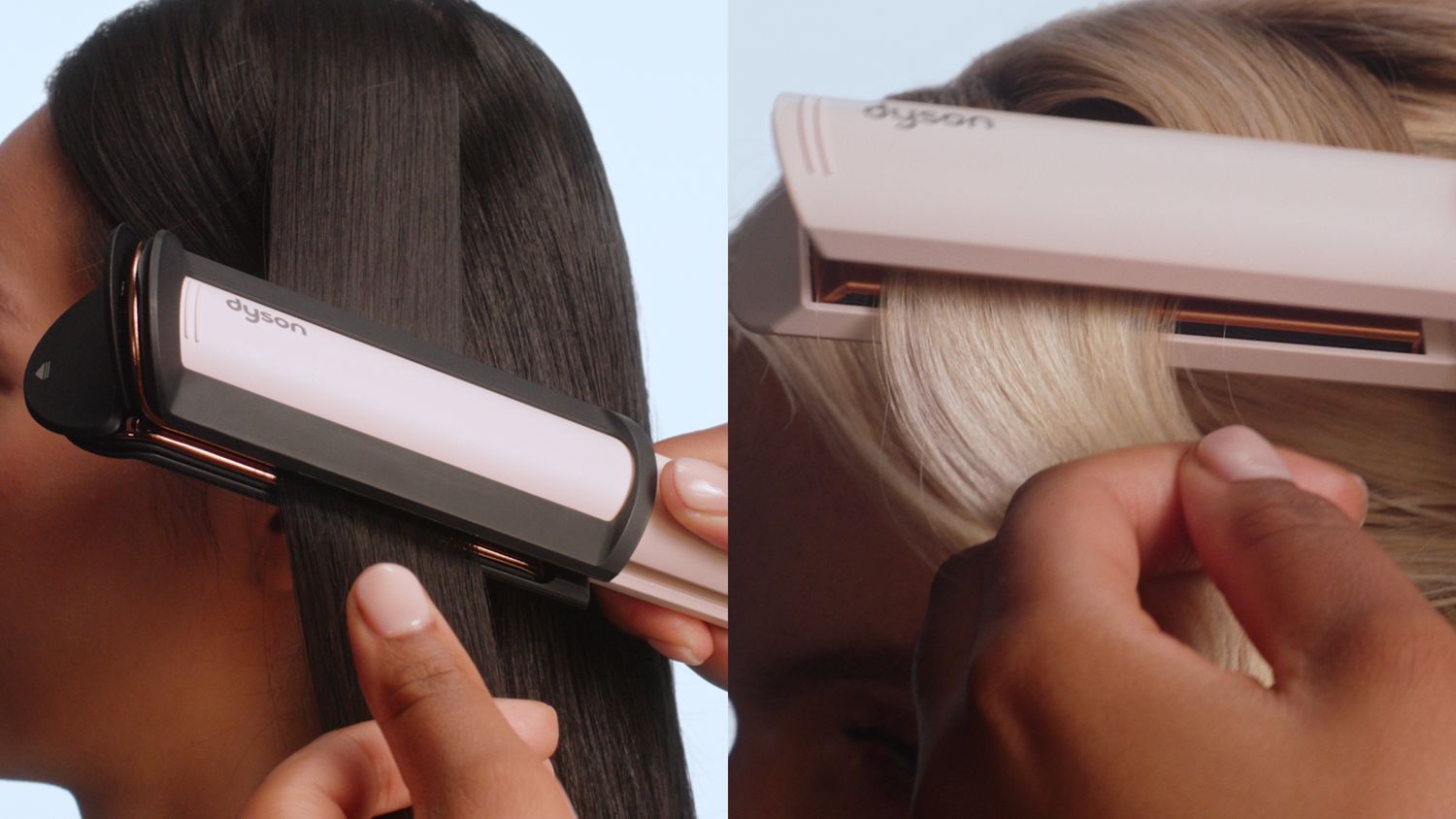Dyson Corrale CoolShine hair straightener used to straighten and curl hair.
