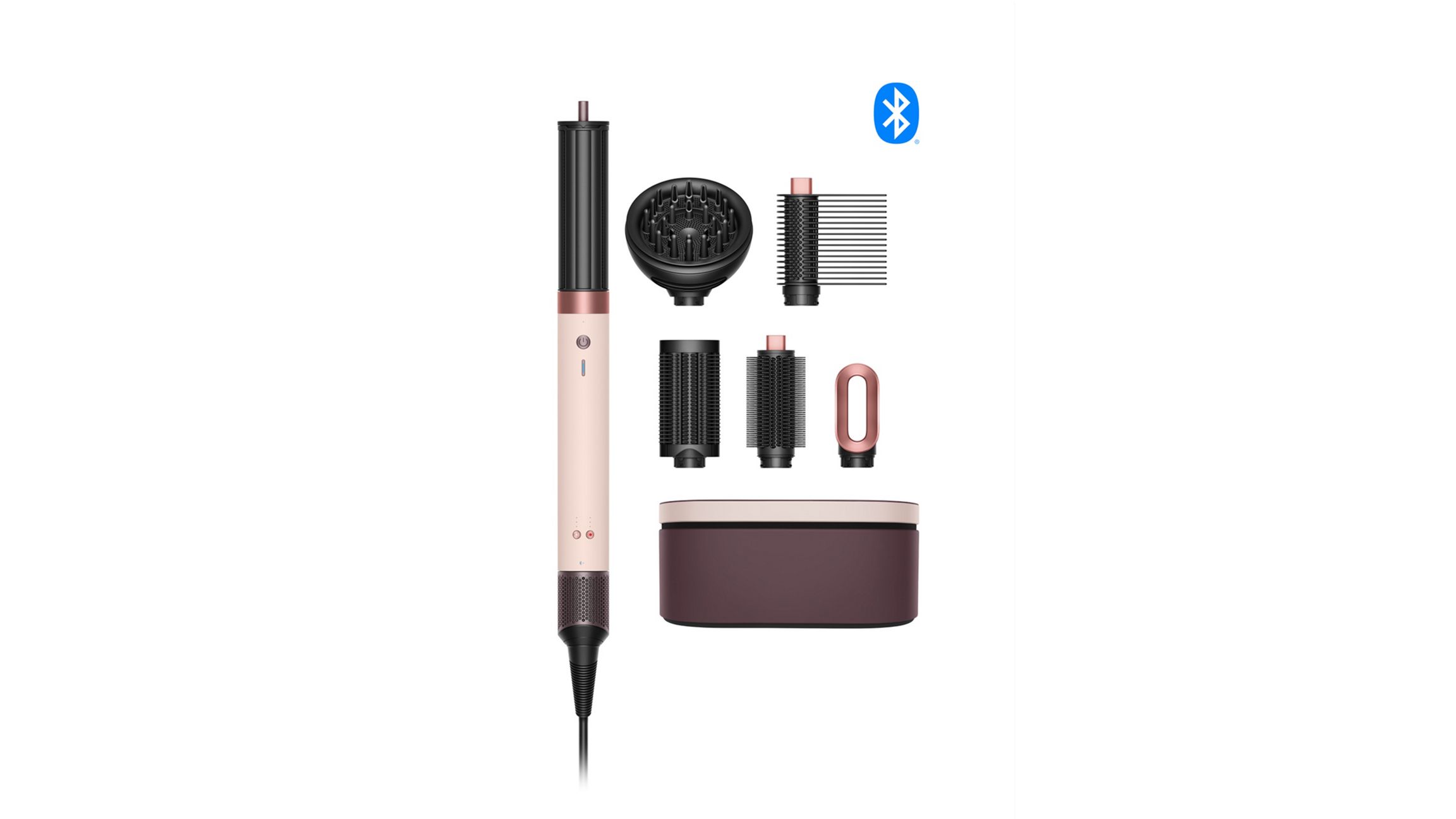 Der Dyson Airwrap Co-anda2x™ Multi-Haarstyler und -trockner mit verschiedenem Zubehör.