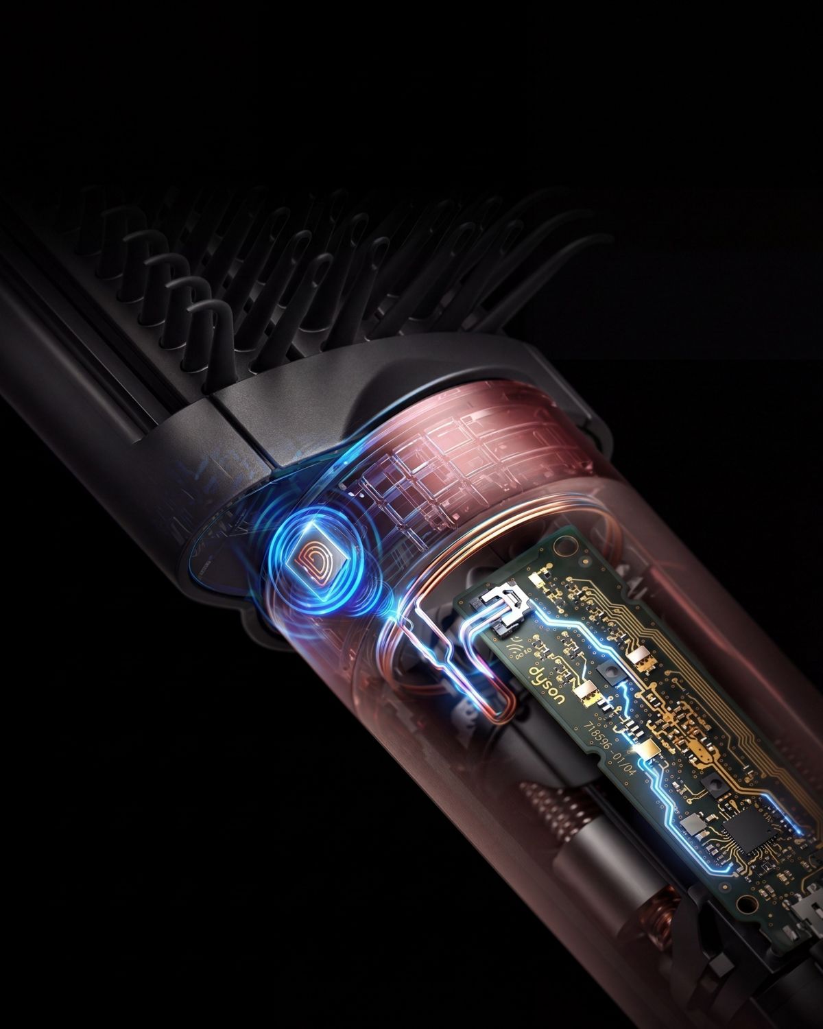 The Dyson Airwrap Co-anda2x multi-styler and dryer recognises an RFID chip in an intelligent attachment.