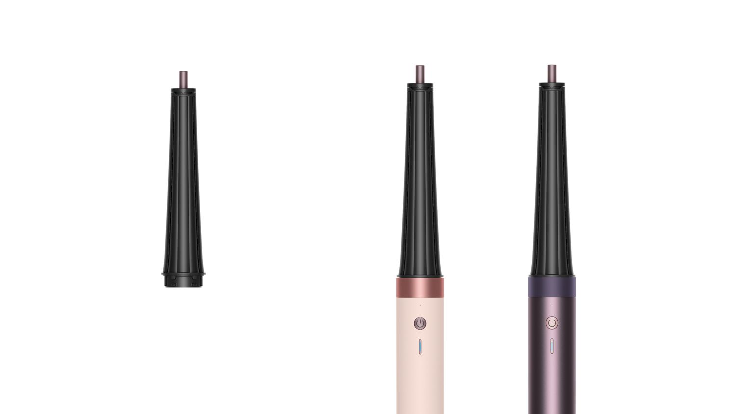 Dyson Conical Co-anda2x curling barrel next to the Dyson Airwrap Co-anda2x multi-styler in multiple colours.