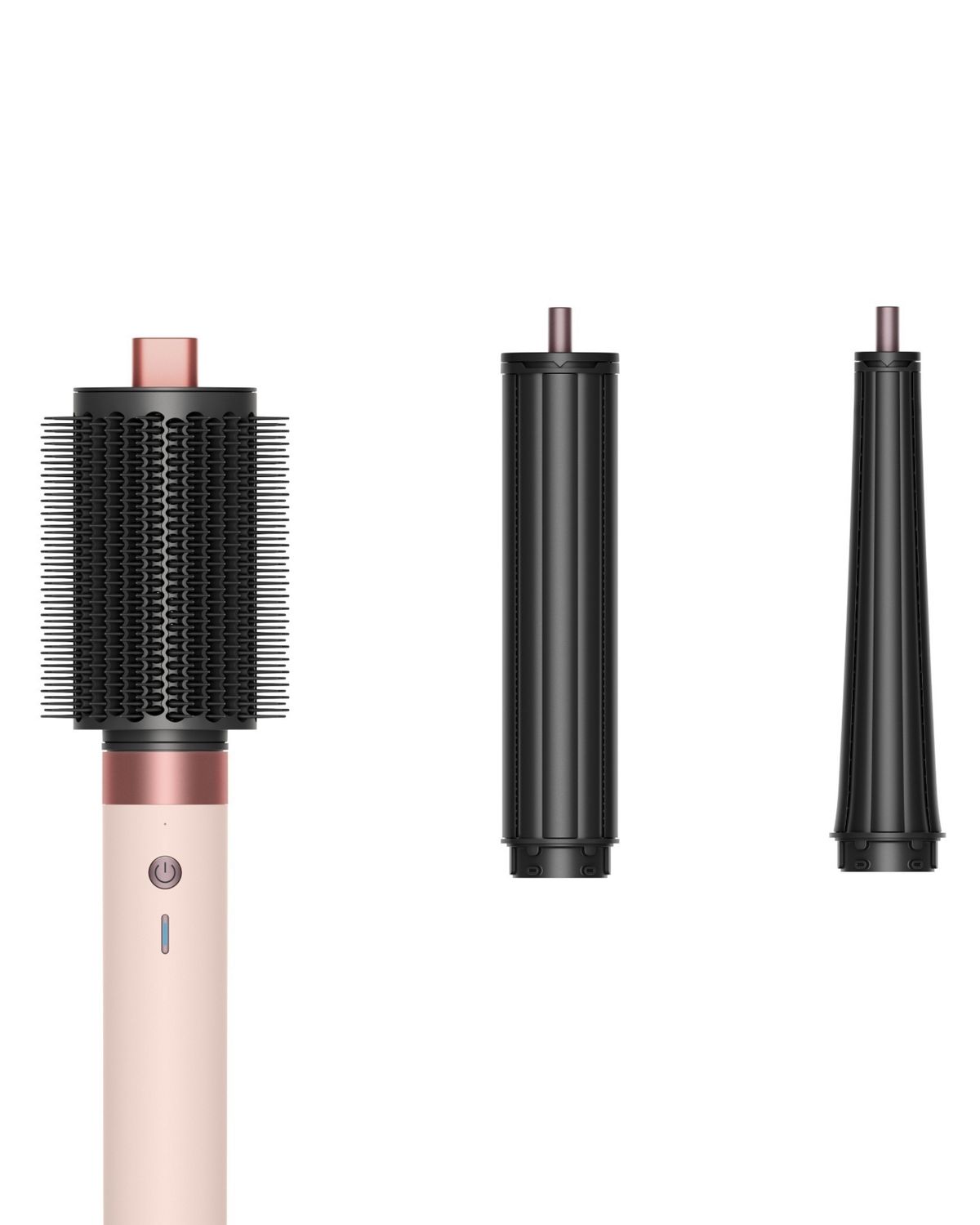 Logo Dyson Airwrap Co-anda2x accanto a tre nuovi accessori.