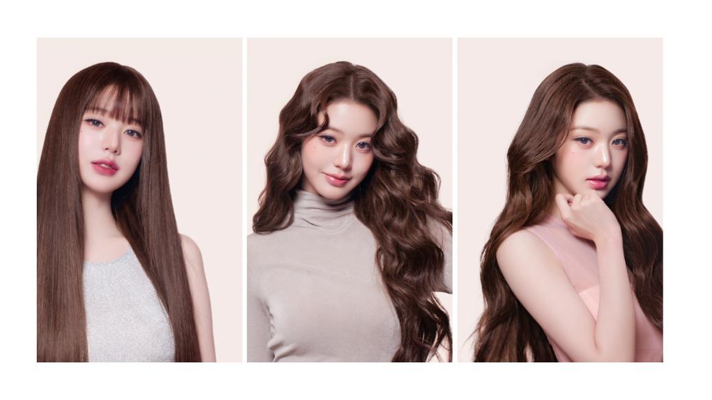 Jang Won-young with her hair styled in 3 different ways using the Airwrap Co-anda2x multi-styler and dryer.