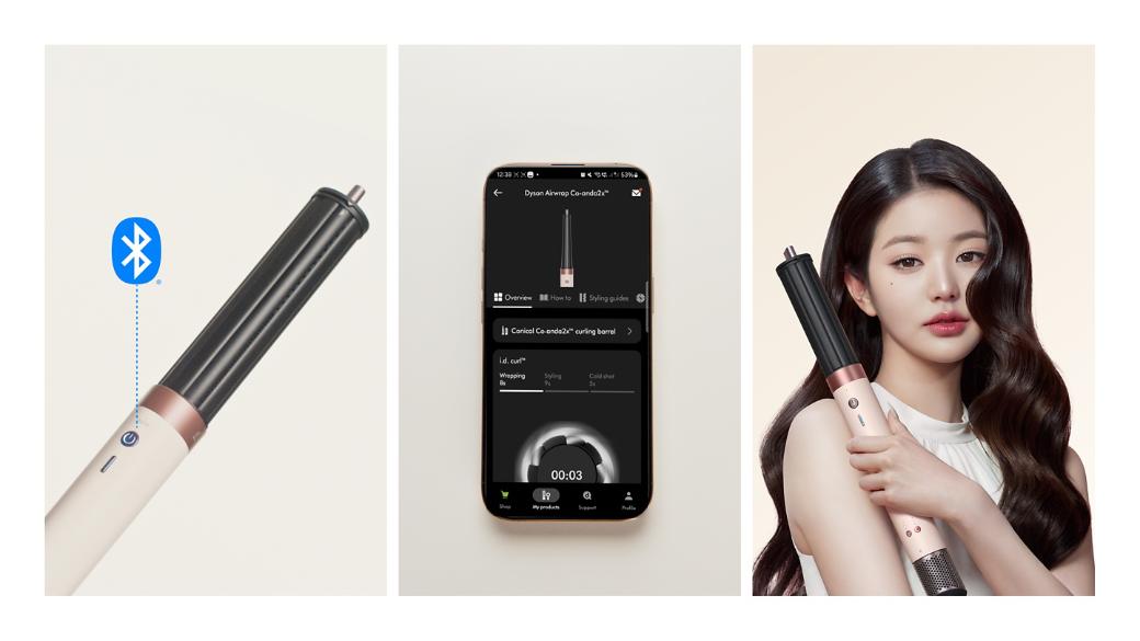 Dyson Airwrap Co-anda2x multi-styler and dryer connected to the MyDyson app.